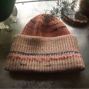 NWT Anthropology cotton winter hat in pink
